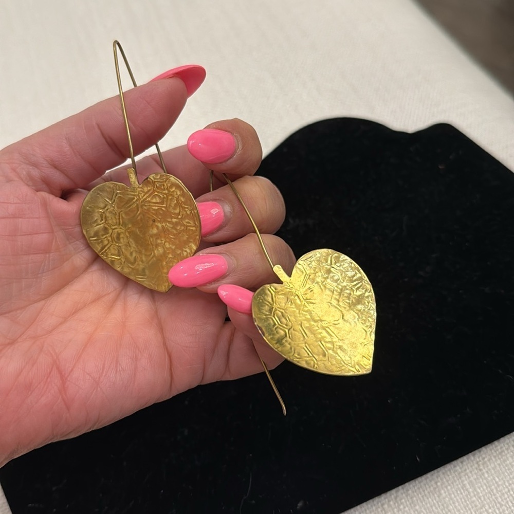 VINTAGE LEAF EARINGS HANDMADE - Picture 13 of 15